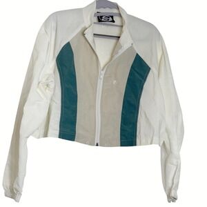 EUC Surfstyle Cropped Track Jacket Color block Zip Up Women's Outerwear Size M/L